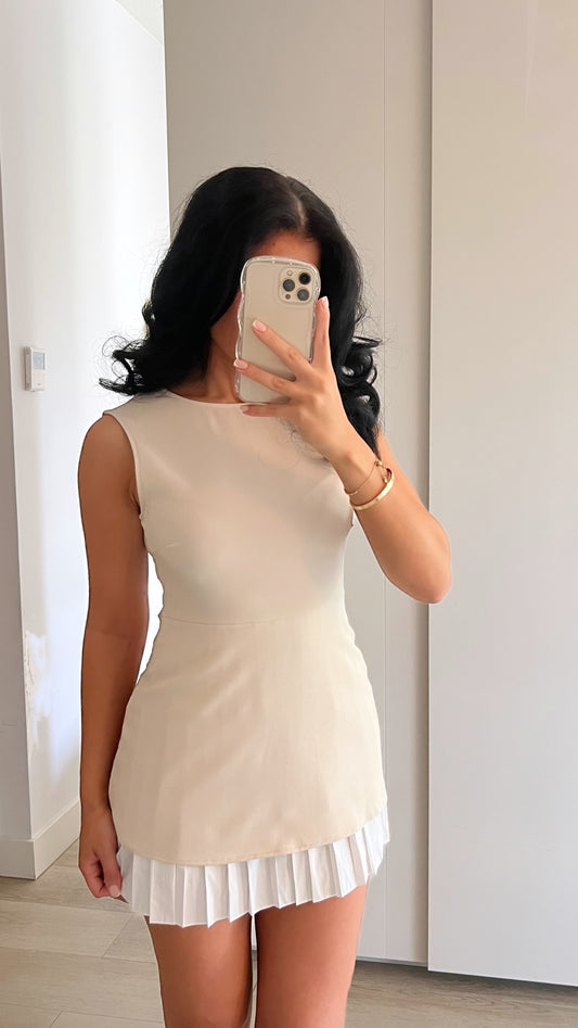 Beige mini dress