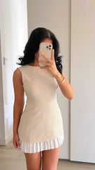 Beige mini dress